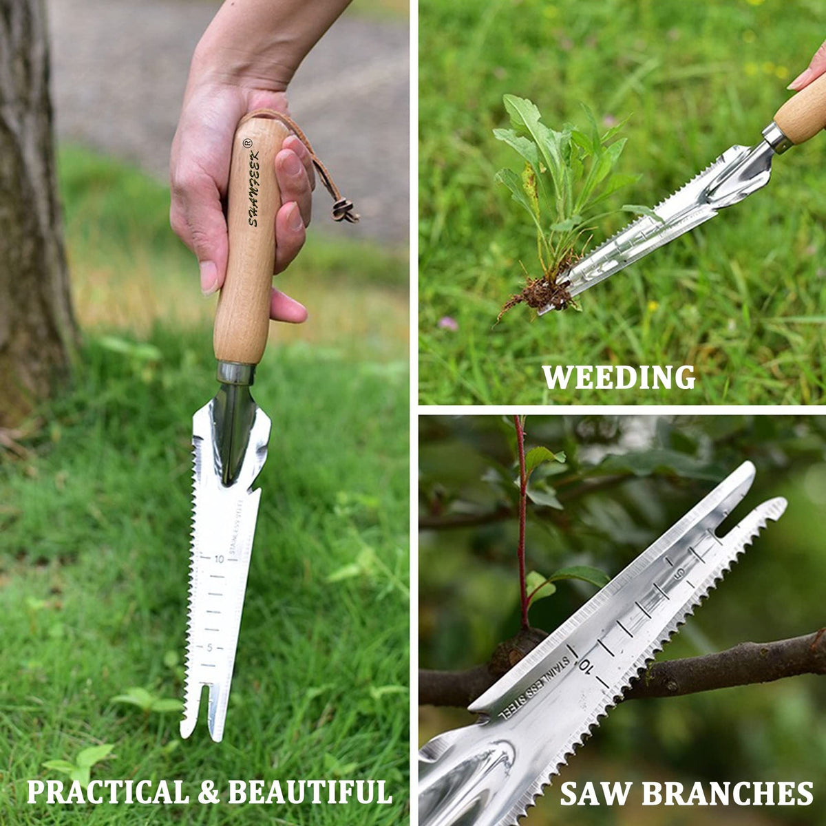 1pc Weed Puller,Garden Crack Weeder,Easily Remover Weed Tool for Yard Hoe Gardening Tools,Stainless Steel,Rake Sharp Tines