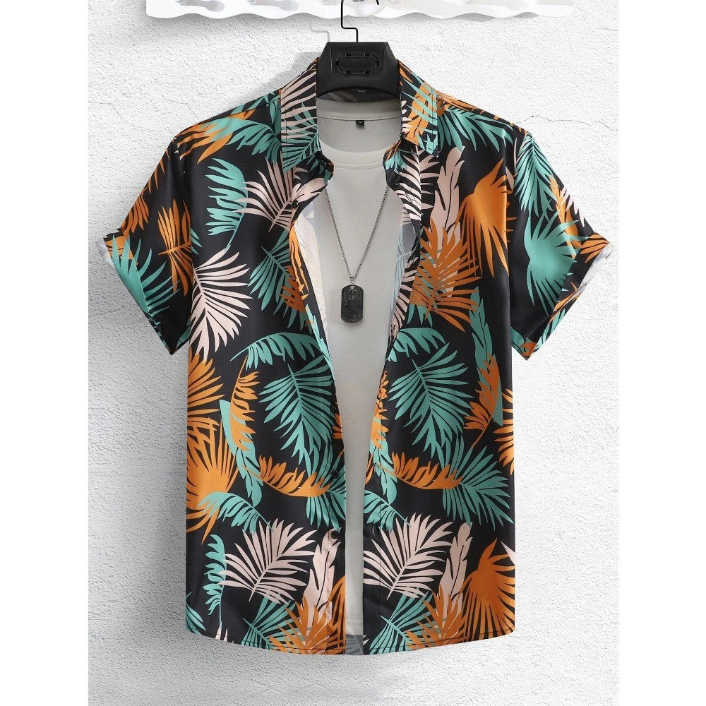 Hawaiian Shirt Man Print Casual Thin Beach Slim Fashion Shirt High Quality Luxury Black Social Vintage Funny Oversized Clothes