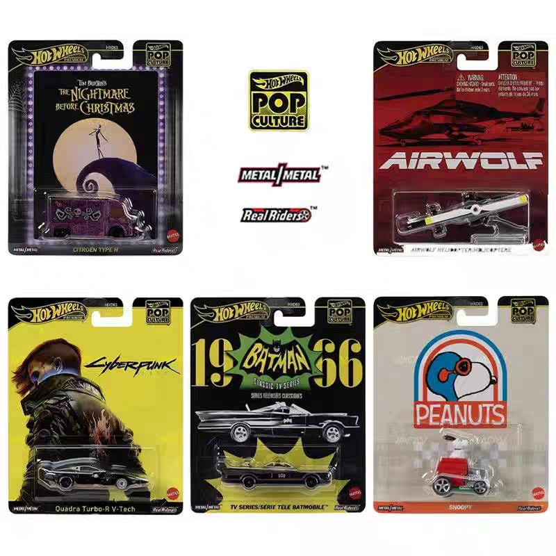 Original Hot Wheels HXD63 Pop Culture Collection Series Stranger Things Godzilla Batman Jaws Matrix Collection Cars Model Gifts