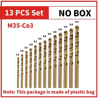 Cobalt High Speed Steel Twist Drill Bit M35 Stainless Steel Tool Set Of Drills Accessories For Metal Stainless Steel Drilling