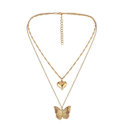 Vintage Butterfly Necklace Women Golden Stainless Steel Blade Snake Chains Aesthetic Charms Choker Women jewelry Gift To Mujer