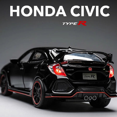 1:32 Honda Civic Type-R Alloy Sports Car Diecast Metal Model Car Central Control Ornaments Miniature Car Model Kids Toys Present
