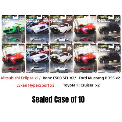 Hot Wheels Premium HNW46 Fast & Furious,Mitsubishi Eclipse Benz 500 Lykan FJ Cruiser,1:43 Diecast Collector's Gift Toys for Kids