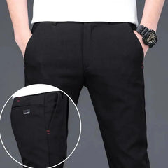 Male Suit Trousers Check Cooling Ice Silk Plaid Straight Up Clothes Offer Slacks Designer Men's Summer Pants Fabric 2025 Classic