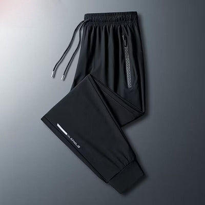 Ice Silk Casual Pants for Summer Thin Loose Fast-drying Stretch Breathable Sports Pants Jogger Man Gym Shirt Quick Football Mens