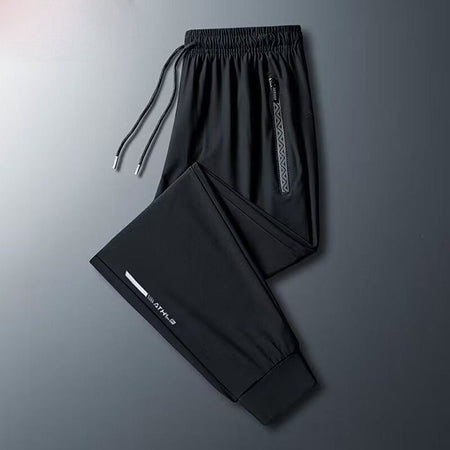 Ice Silk Casual Pants for Summer Thin Loose Fast-drying Stretch Breathable Sports Pants Jogger Man Gym Shirt Quick Football Mens
