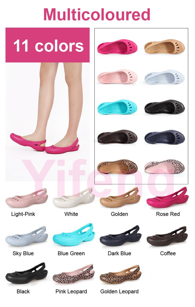Certified Satihu Summer New Lightweight Anti Slip Hole Shoes  Clog For Women's Flat Bottom Sandals Nurse Outdoor Beach Jelly