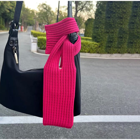 Knitted Phone Bag Scarf Style Unisex Crossbody Shoulder Phone Pouch Colorful Portable Slim Pocket Casual Phone Storage Accessory