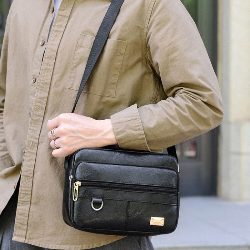 Men's PU Leather Crossbody Shoulder Bags High quality Tote Fashion Business Man Messenger Bag  Leather Bags fanny pack