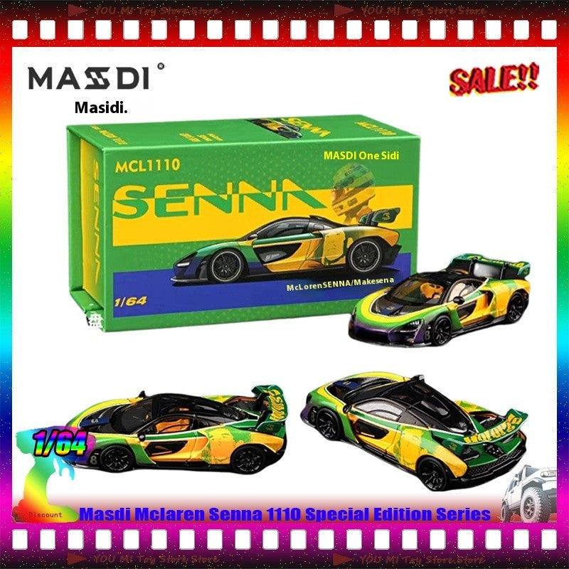 New In Stock Masdi 1:64 Mclaren Senna 1110 Special Edition Alloy Miniature Static Car Model Customized Boy Toys Gifts Collection