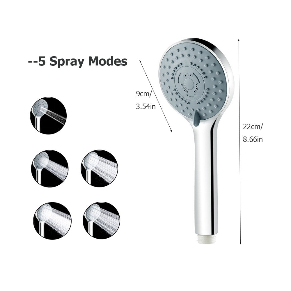 5 Modes Shower Head Set High Rainfall Massage Handheld Bath Sprayer Nozzle Shower Head With Hose Bracket Bathroom Accessories