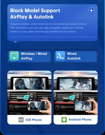 Wireless Android Auto For BMW 3 4 Series F30 F31 F32 F33 F34 F35 F36 CIC NBT EVO 2011-2020 Carplay Interface Mirror Link Airplay