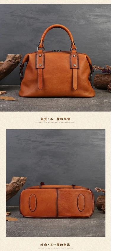 MOTAORA 2025 New Genuine Leather Satchel Tote Bag Top Handle Handbag Designer Shoulder Bag Large Capacity Cross Body Bag Vintage