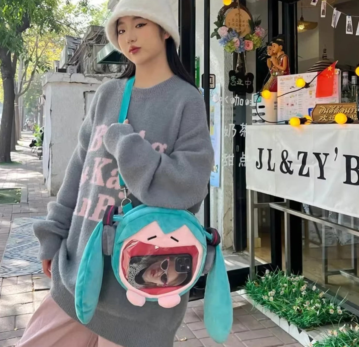 Hatsune Shoulder Bag New Backpack Cute Anime Girl Plush Cartoon Kawaii Knapsack Student Bag Packet Kids Gifts Toys