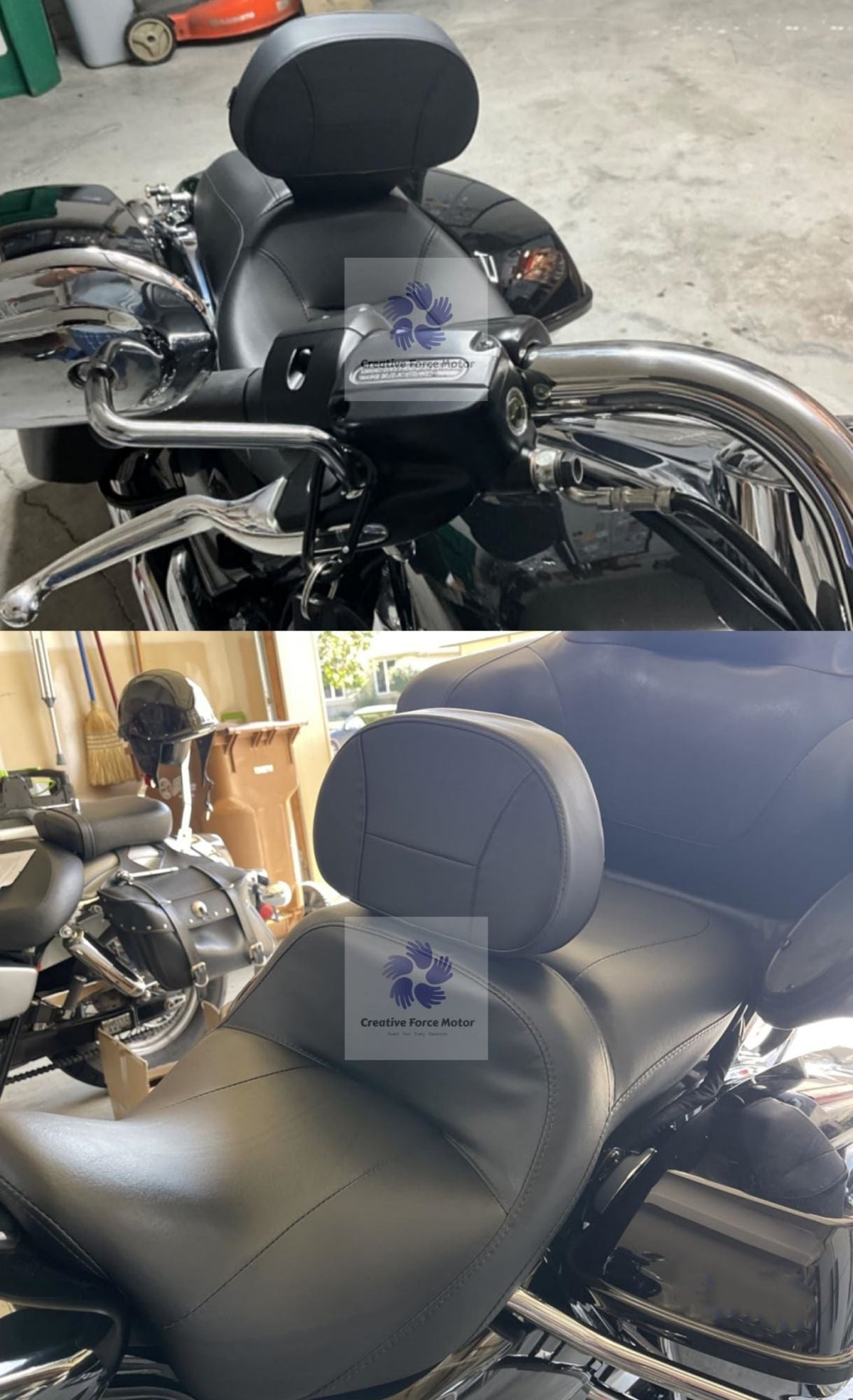 Motorcycle Adjustable Front Driver Rider Backrest Pad Mounting For Harley Touring CVO Road King Electra Street Glide FLTRX 09-24