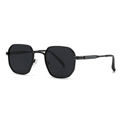 New European and American Style Men's Aviator Glasses, Retro Metal Square Frame Sunglasses, Cross-Border Ready Stock 1435