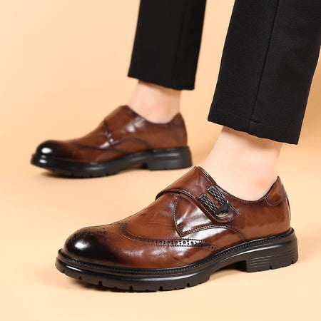 British Style New Oxford Shoes Men's Thick Soled Carved Blok Wedding Leather Shoes High-quality Designer Business Formal Loafers
