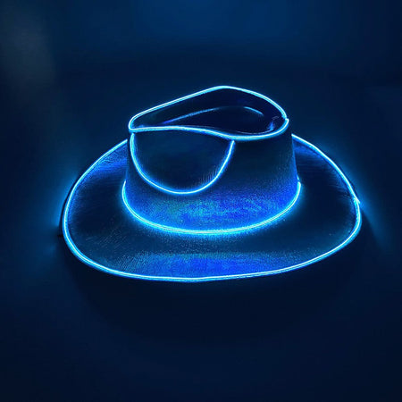 Wireless LED Western Cowboy Hat Light Up Cowboy Hat Disco Bride Pink Cowgirl Hat Concert NightClub Wedding Costumes Accessories