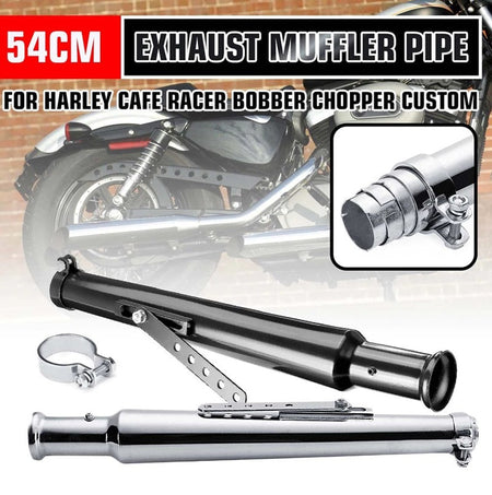 Universal 540mm Retro Motorcycle Exhaust Muffler Pipe 37/40/42mm Interface Modified Tail For Harley Honda Street Bike Cafe Racer