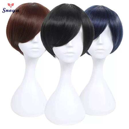 Snoya 30cm synthetic short Wig purple blue red yellow high temperature fiber Wig Costume Party Cosplay Wig 23 colors
