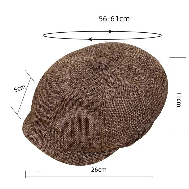 2025 New Classic Hat for Men Caps Vintage Retro Tweed Peaky Blinders Beret Hat Flat Peaked Cap Street Hats for Women Men