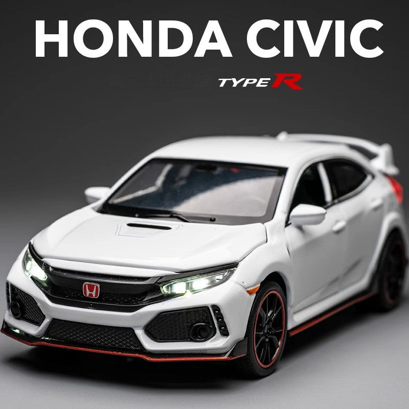1:32 Honda Civic Type-R Alloy Sports Car Diecast Metal Model Car Central Control Ornaments Miniature Car Model Kids Toys Present