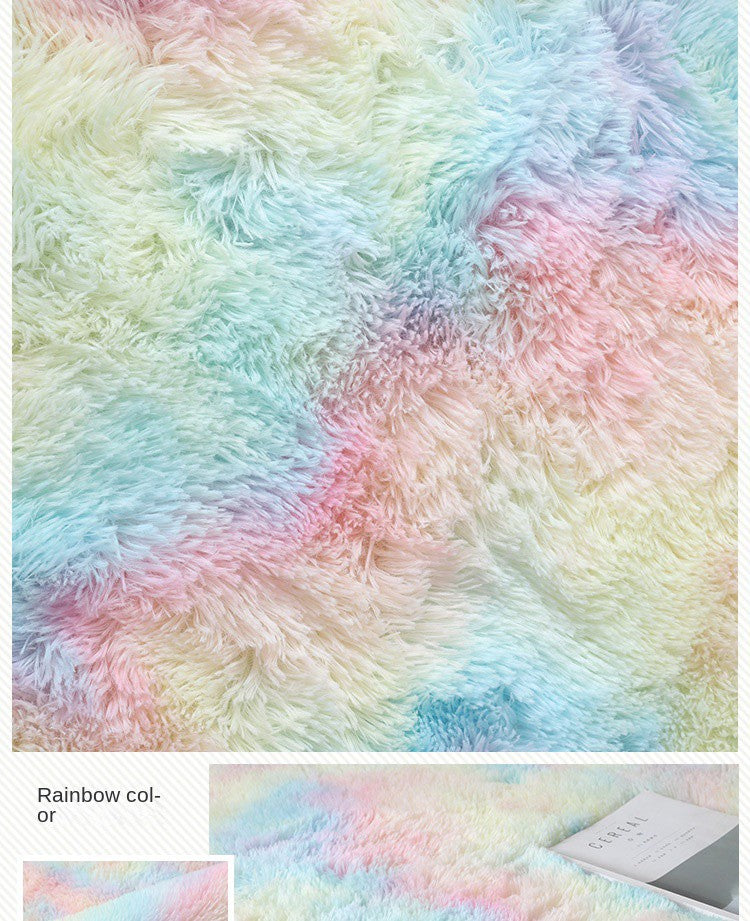 VIKAMA Ultra Soft Shaggy Round Rug Pad Fluffy White Carpet Living Room Home Decor Bedroom Kids Room Salon Thick Pile Carpet