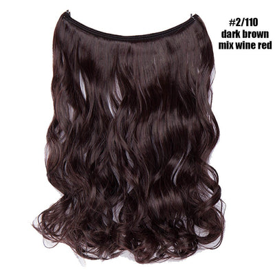 BENEHAIR Synthetic Invisible Wire No Clips In Hair Extensions Secret Fish Line Hairpieces Hair Extensions Fake Hair For Women