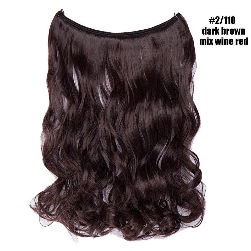 BENEHAIR Synthetic Invisible Wire No Clips In Hair Extensions Secret Fish Line Hairpieces Hair Extensions Fake Hair For Women