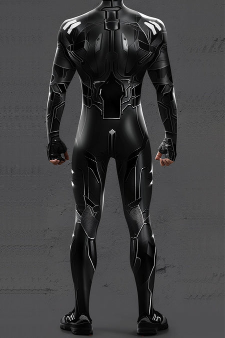 CyberPunk Futuristic Mechanical Armour Jumpsuit Cool Fighter Cosplay Bodysuit Steampunk Costume Halloween Party Shows Men Zentai