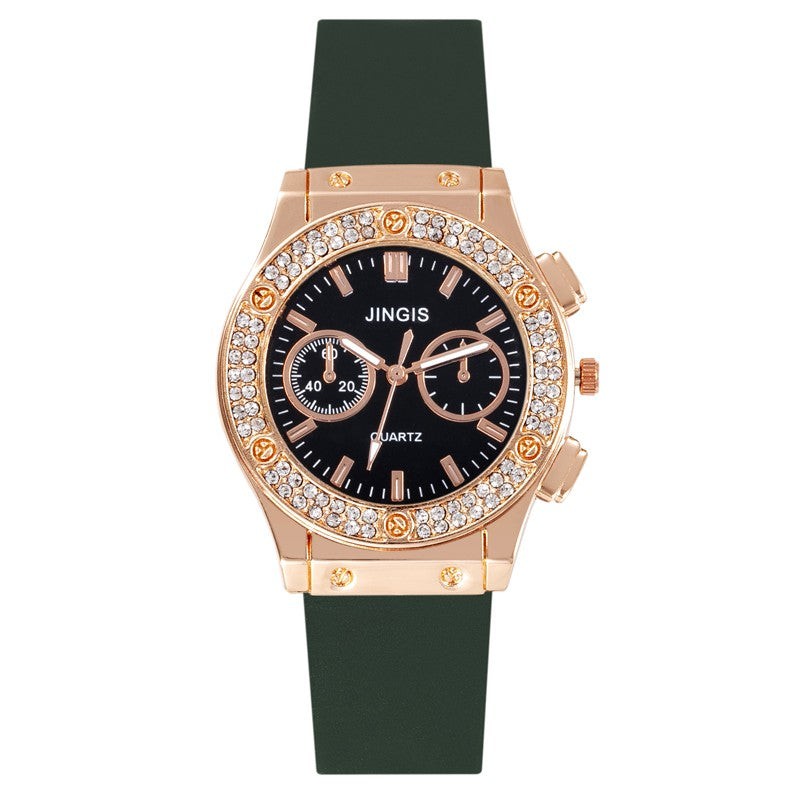 New Women Watches Fashion Silicone Quartz Watch All-Match Men's and Women's Same Diamond Watch Neutral Watch Alloy Student Watch