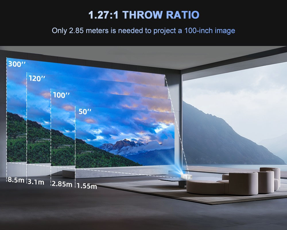Flixtone 4000 Ansi  Full HD Projector 4k D10S 3G 128 G Beam Projectors Home Theater Video Android 15 Samrt TV Beamer for Movies