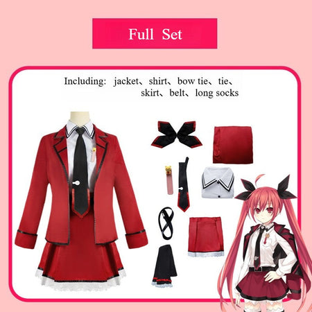 Anime Date A Live Itsuka Kotori Cosplay Costume Jk Uniform Dress Outfit Wig Stocking Full Suit Halloween for Women