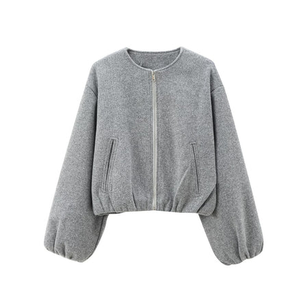 MUJER Red Zipper Bomber Jackets for Women Soft Cropped Jackets Woman 2025 Long Sleeve Woman's Sports Jacket New in Outerwears