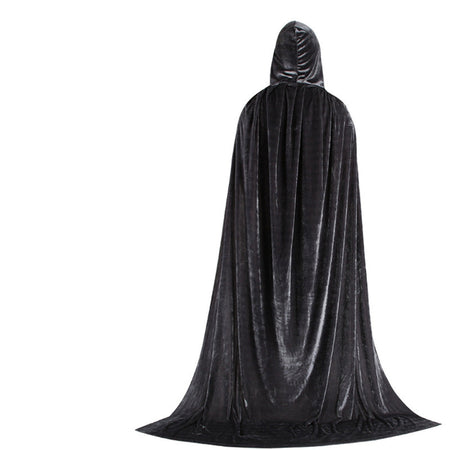 Hood Cloak Cosplay Medieval Long Cape Halloween Party Women Men Adult Long Mage Witchcraft Wicca Robe Conceal Gown Reenactment