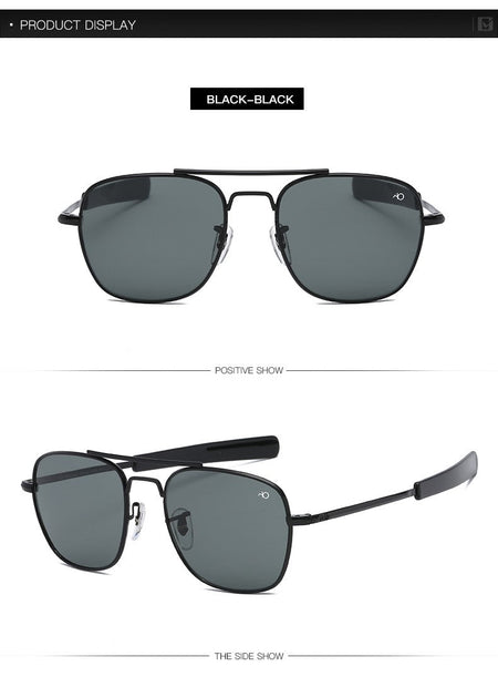 Fashion Aviation Sunglasses Men Luxury Brand Designer Square Sun Glasses for Male American Army Military Oculos