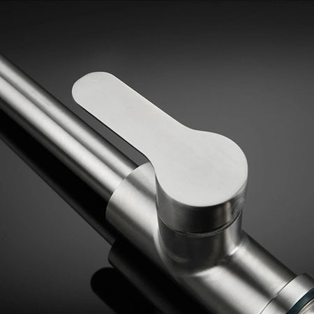 Kitchen Faucets Brushed Nickel Pull Out Kitchen Sink Water Tap Deck Mounted Mixer Stream Sprayer Head Hot Cold Taps Sliver