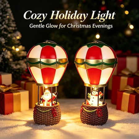 Christmas Glowing Ornaments Santa Claus Snowman Fireplace Resin LED Night Light Christmas Decoration Holiday Kids Toys Gift