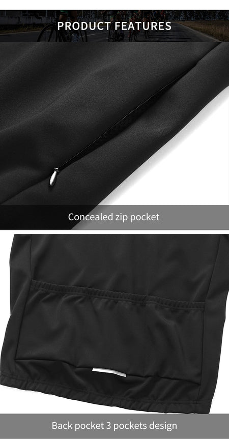 WOSAWE Men's Cycling Jersey Set Winter Fleece Cycling Jacket Pants Warm Long-sleeved Suit Bike Bicycle Jacket Riding Suit