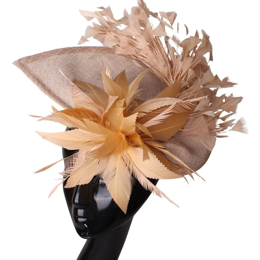 Royal Blue Gorgeous Fascinator Hat With Clips Elegant Women Fancy Feathers Wedding Hats Bridal Hair Accessories Lady Millinery
