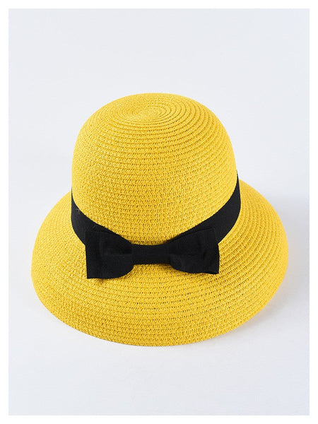 USPOP New women sun hats fashion bow straw hats casual summer wide brim drooping beach hat female summer hat