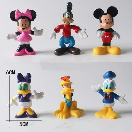 Disney Mickey&Minnie Mouse Action Figures Doll Toy Cartoon Mickey Minnie Goofy Dog PVC Cake Decoration Children Christmas Gift