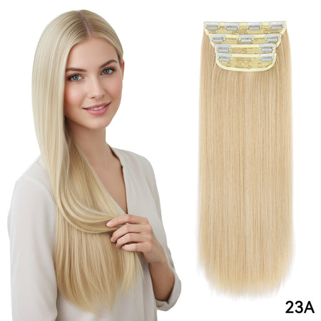 4Pcs/Set 20Inch Synthetic Hair Clip In Long Wavy Thick Hairpieces For Women Full Head Synthetic extenciones para el cabello