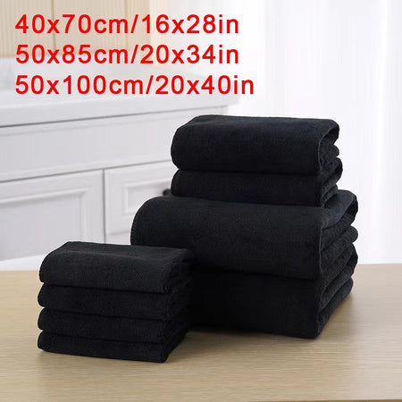 Black Microfiber Salon Hair Drying Towel Guest Used Hand Towels Hair Stylist Spa Bath Hair Drying Towel Cleaning Towel