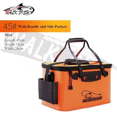 WALK FISH Thicken Fishing Bag Folding EVA Fishing Bucket Portable Live Fish Box Storage Outdoor Waterproof Camping Hiking Bag