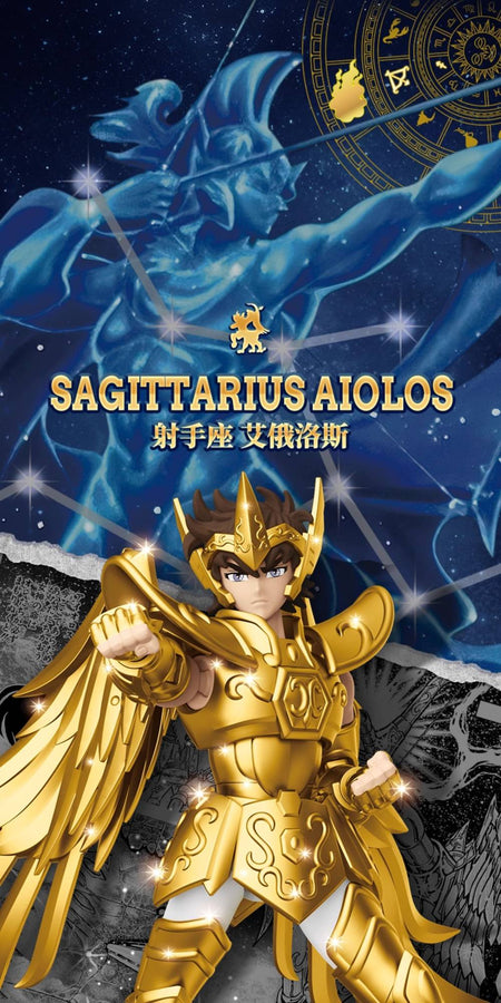 New Genuine BLOKEES Gold Saint Seiya Sagittarius Seiya Pegasus Aiolos Tenma Pegasus Action Figure Toy Assembly Figure Toy Gift