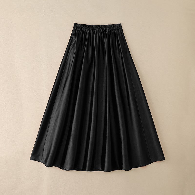 2025 Stylish Autumn High Waist Party Satin Skirts ZANZEA Women Jupe Plus Size Solid A-line OL Work Faldas Saia Maxi Long Skirt