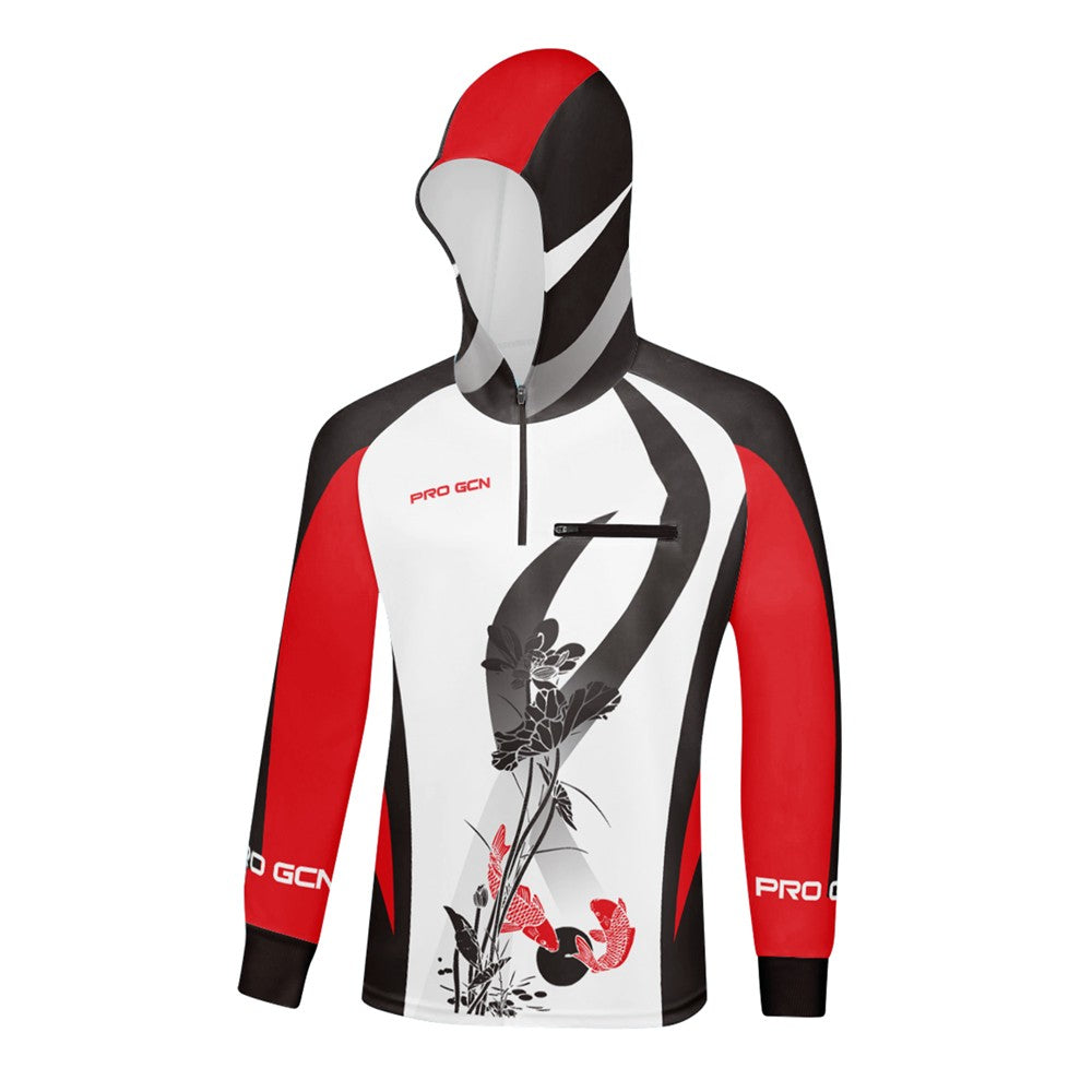Hooded Fishing Jerseys Quick Drying Sun Protection Fishing Shirts Breathable Men Long Sleeve Fishing Clothing