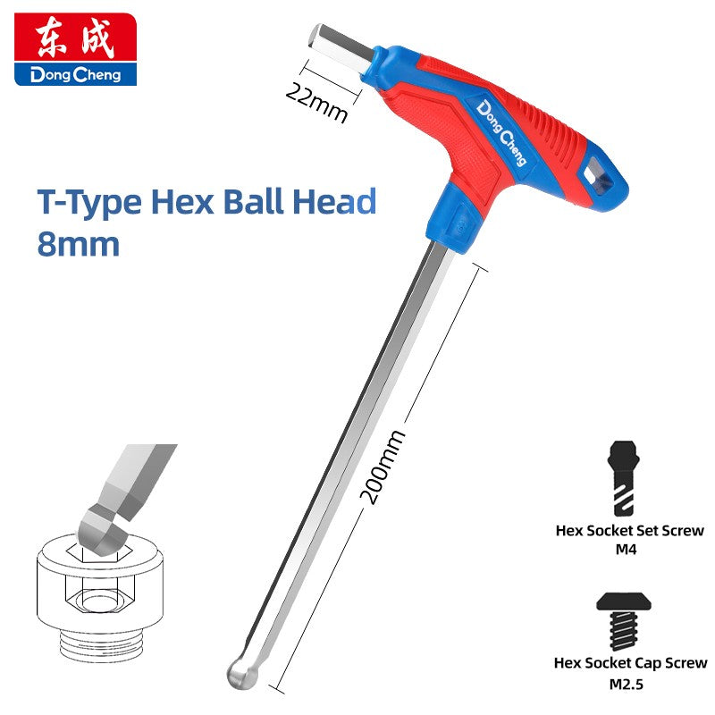 T-Handle Hex key allen wrench falt Ball/Flat head metric 2/2.5/3/4/5/6/8/10mm Home Auto Bike Repair Hand Tool Screwdriver