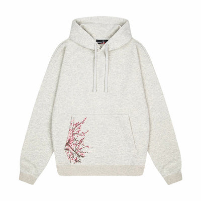 American Retro Sakura Hoodie Sweatpants Two Piece Set Y2K Mens and Womens Sportswear Fashion Casual Pullover Casual Pants Set